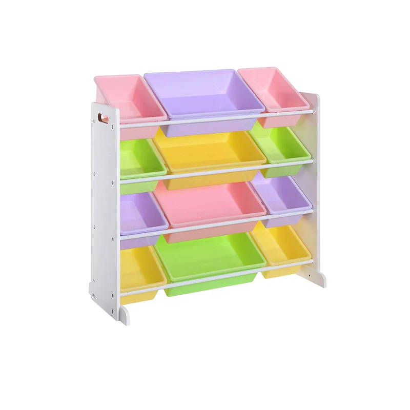 Kinderzimmerregal mit 12 PP-Kunststoffboxen