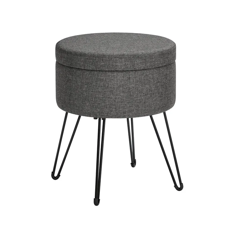 Runder Sitzhocker mit Stauraum und Deckel