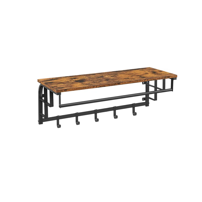 Wandgarderobe mit Ablage und 5 abnehmbaren Haken