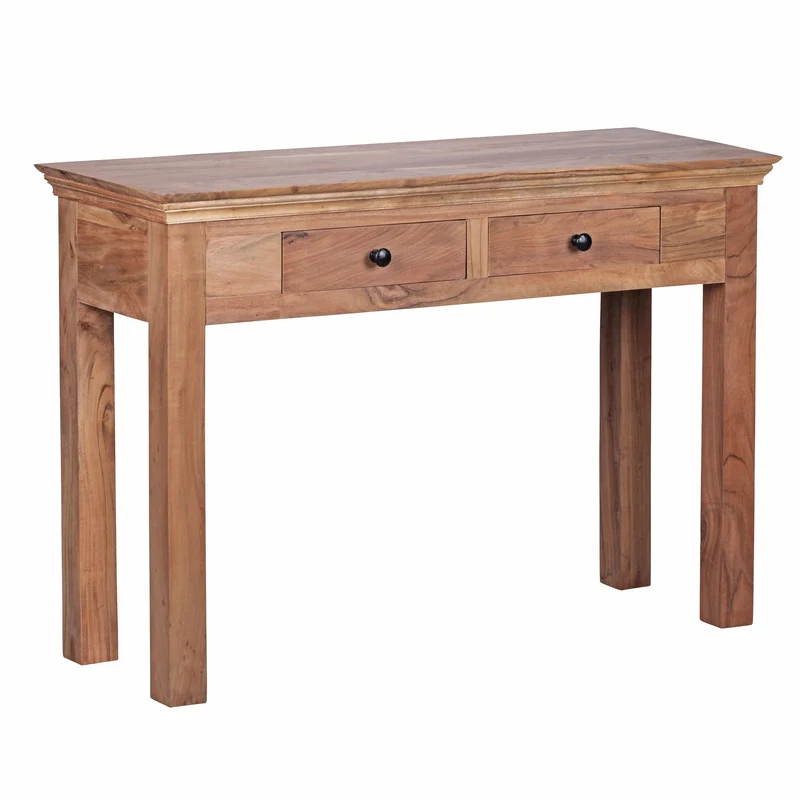 Konsolentisch MUMBAI Akazie Massivholz 2 Schubladen 110x40cm Landhaus