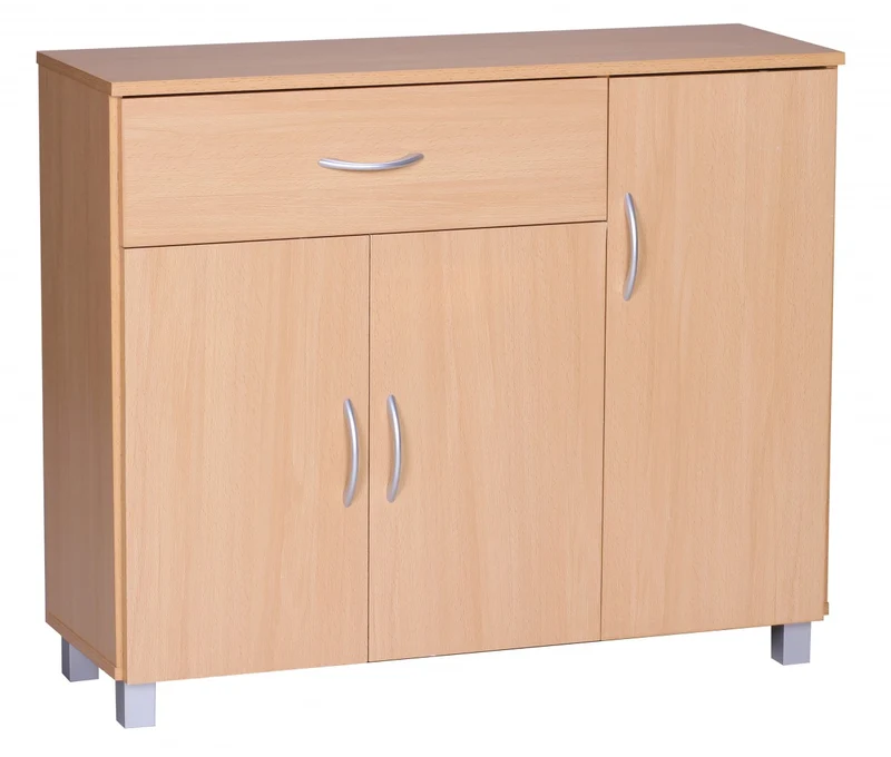 Sideboard SETE Buche 1 Schublade 3 Türen 90x75x30cm Holz Design