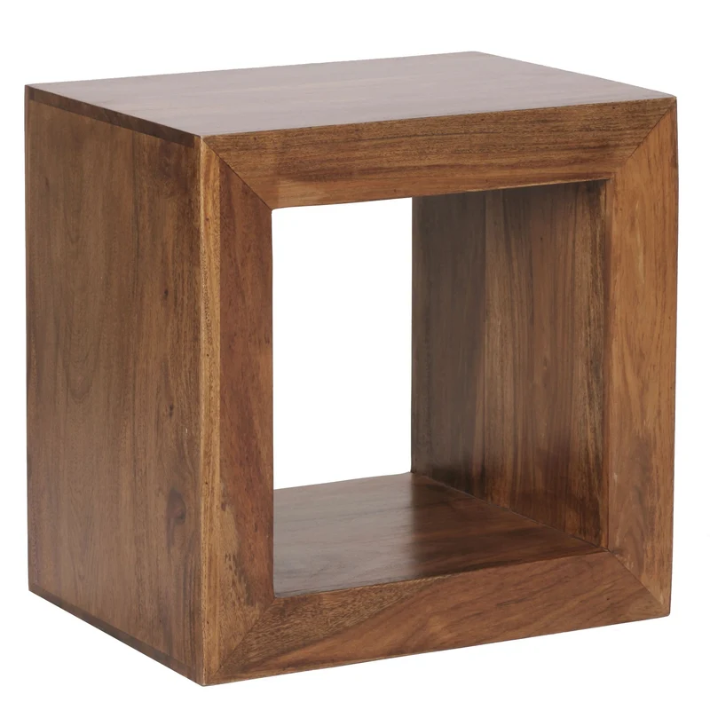 Regal Cube 44cm Sheesham Massivholz Landhausstil Naturprodukt