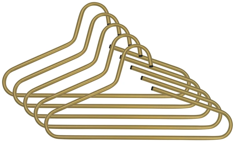 Spinder VICTORIE Stahl Kleiderbügel, Minimalistisch, Gold, 5er-Set