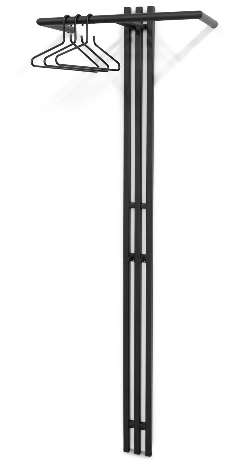 Design Garderobe SENZA 5 Schwarz beschichtet Wandgarderobe von Spinder