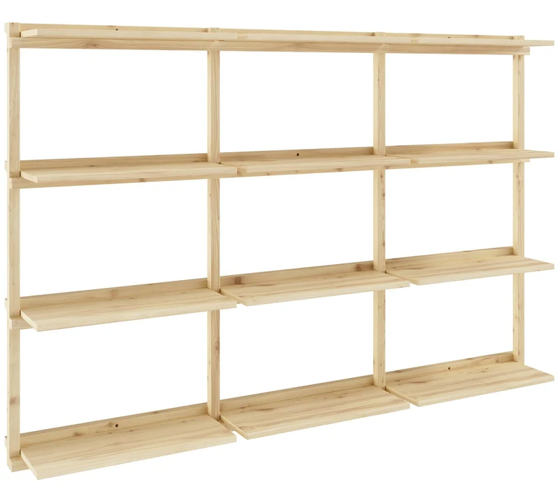 Regal GROOVE SHELVING Kiefer Natur unbehandelt in 3 Größen von Karup