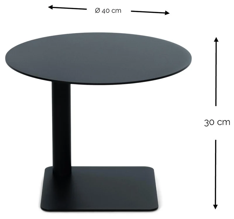 Spinder SUNNY 30 Moderner Stahl-Beistelltisch, rund in Schwarz oder Taupe