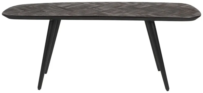 Beistelltisch Couchtisch WEBSTER aus recyceltem Teakholzfurnier
