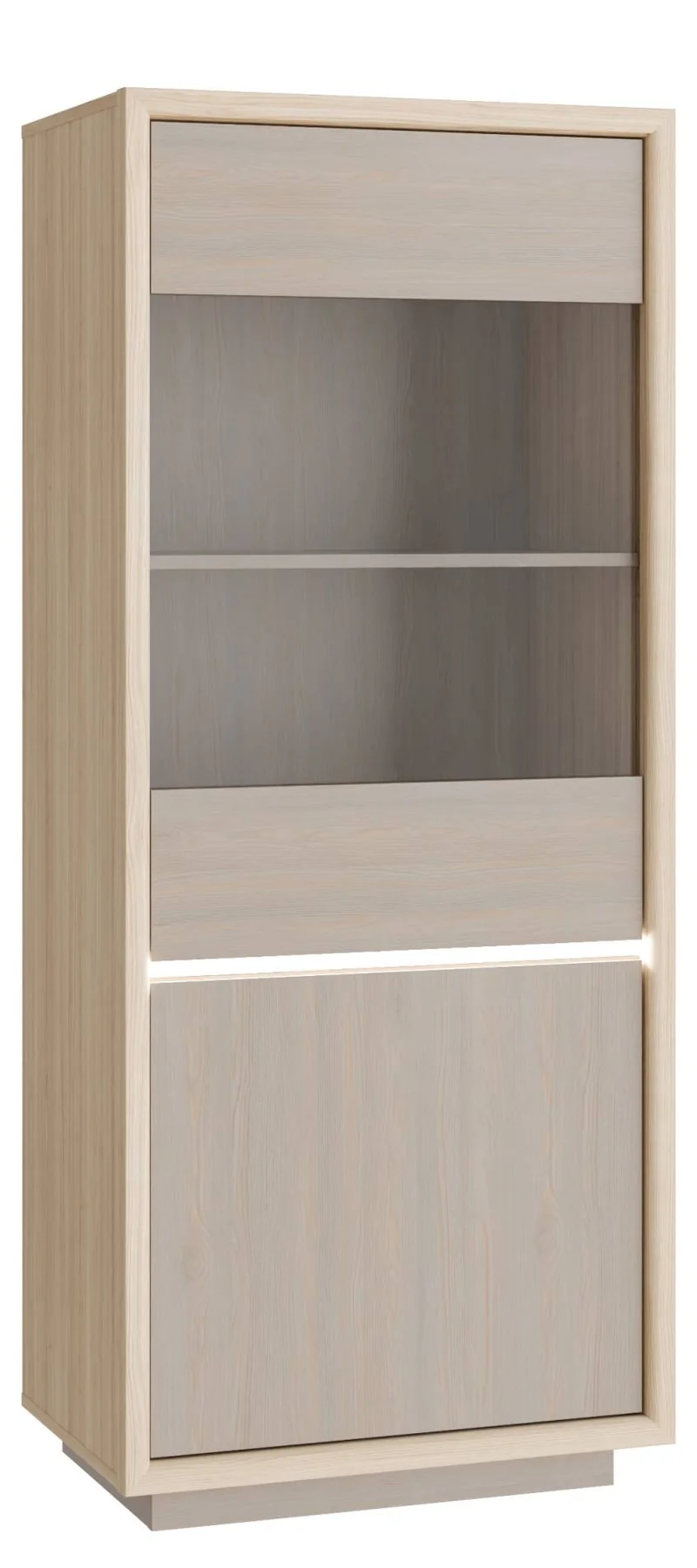 Vitrine FICAR Highboard schmal 2-trg. Dekor: Riva Eiche / Imbiah Pine