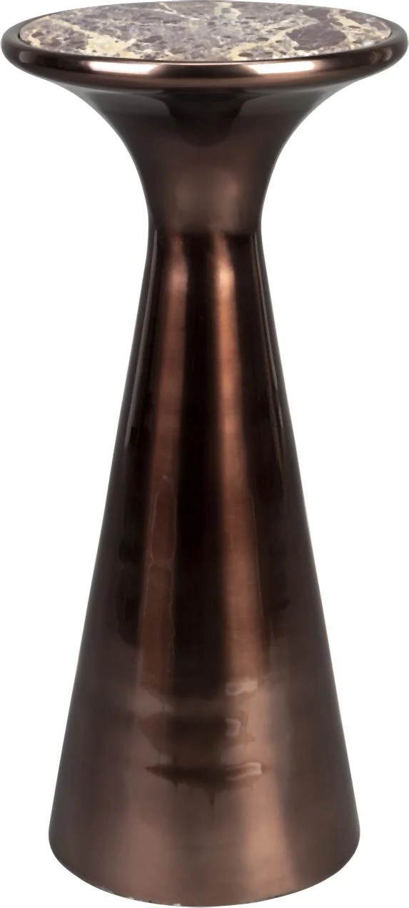 Beistelltisch MOUNT S aus recyceltem Aluminium mit Marmorplatte