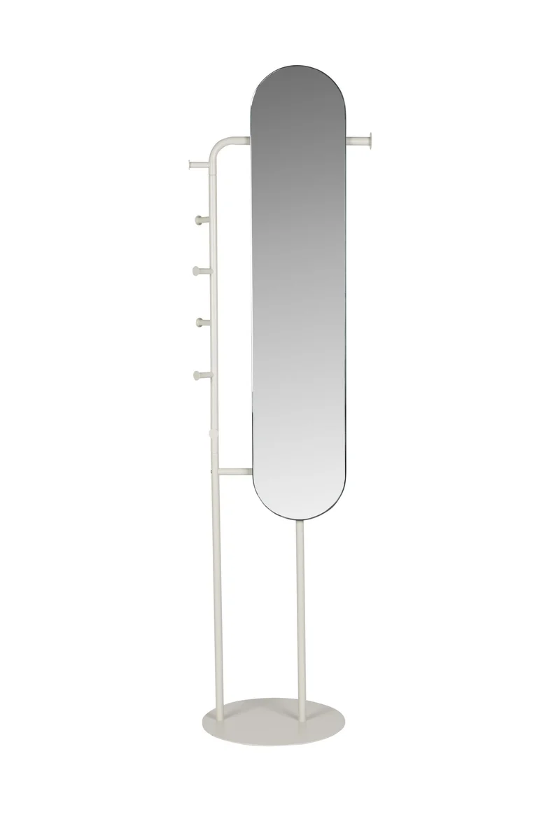Standspiegel Vero Beige mit Garderobe | Design von Zuiver