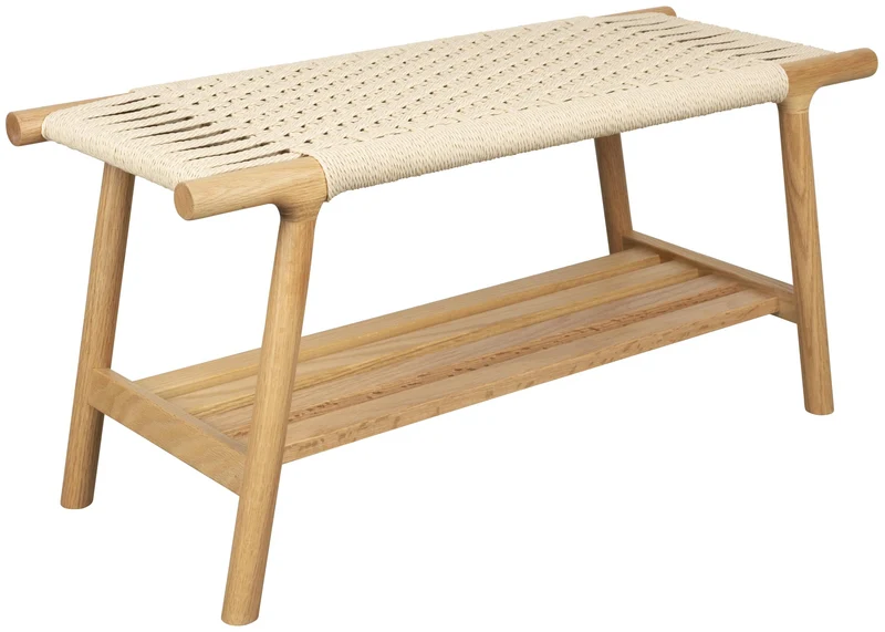 Sitzbank Kintaro aus Eiche | Japandi-Design mit Seilgeflecht