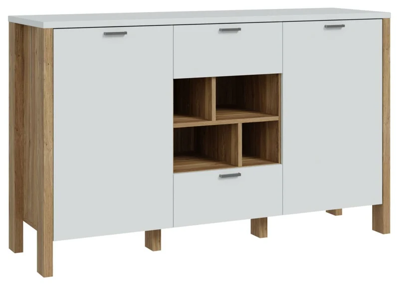 Sideboard SAITAMA mit offenem Regal Dekor Secret Grey / Mauvella Eiche