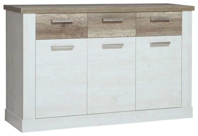 Sideboard DURO 3 Türen und 3 Schubladen Farbton: Pinie weiß antik