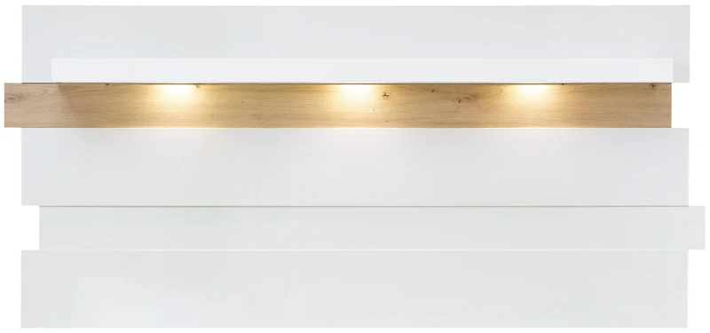Wandboard Wandpaneel MEMPHIS 202 cm Weiß mit Artisan Eiche Nachbildung