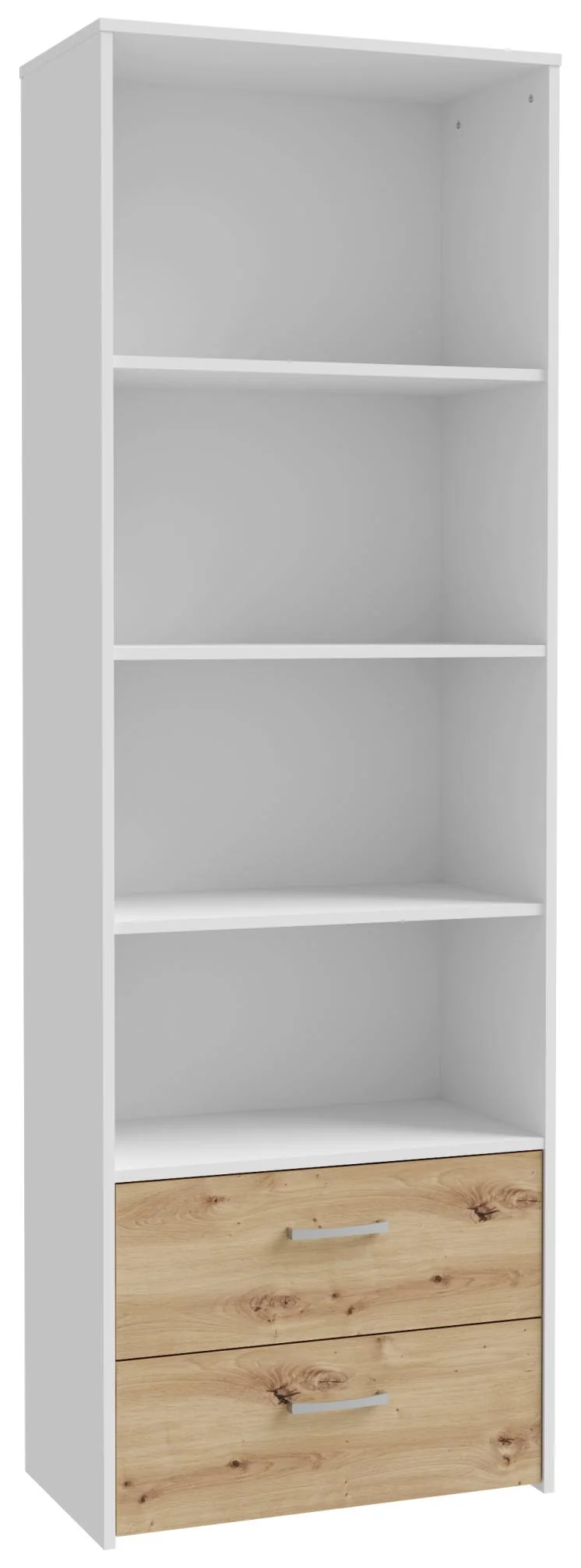 Regal Bücherregal CULGOA mit 2 Schubladen in Weiß mit Artisan Eiche