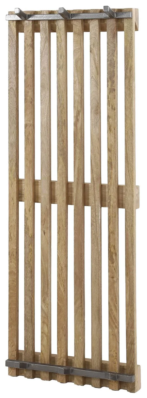 Garderobenpaneel Wandgarderobe TWEAK 6 Haken Mango Holz und Stahl