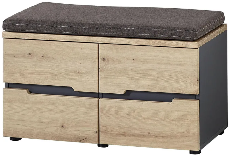 Garderobenbank Flurbank MEMPHIS Artisan Eiche Nachbildung inkl. Kissen