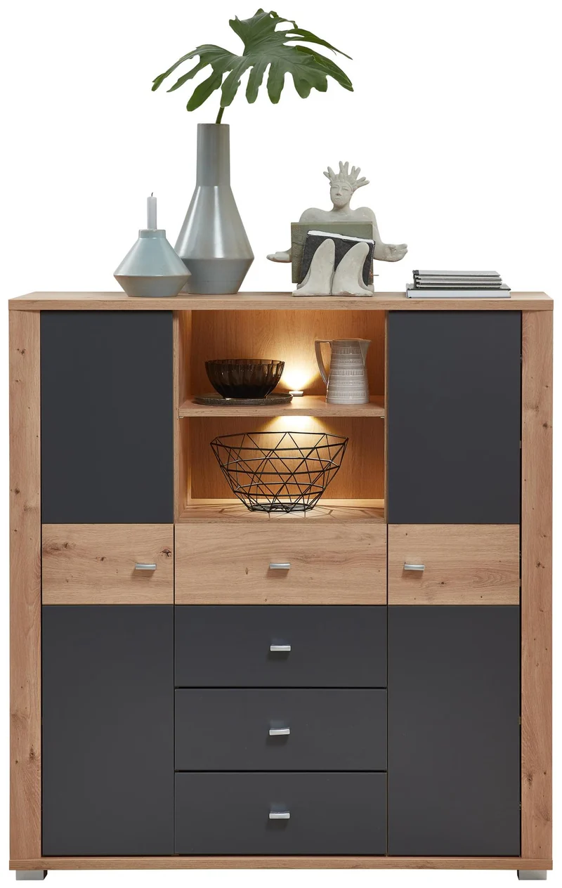 Highboard PABLO Artisan Eiche - Graphit
