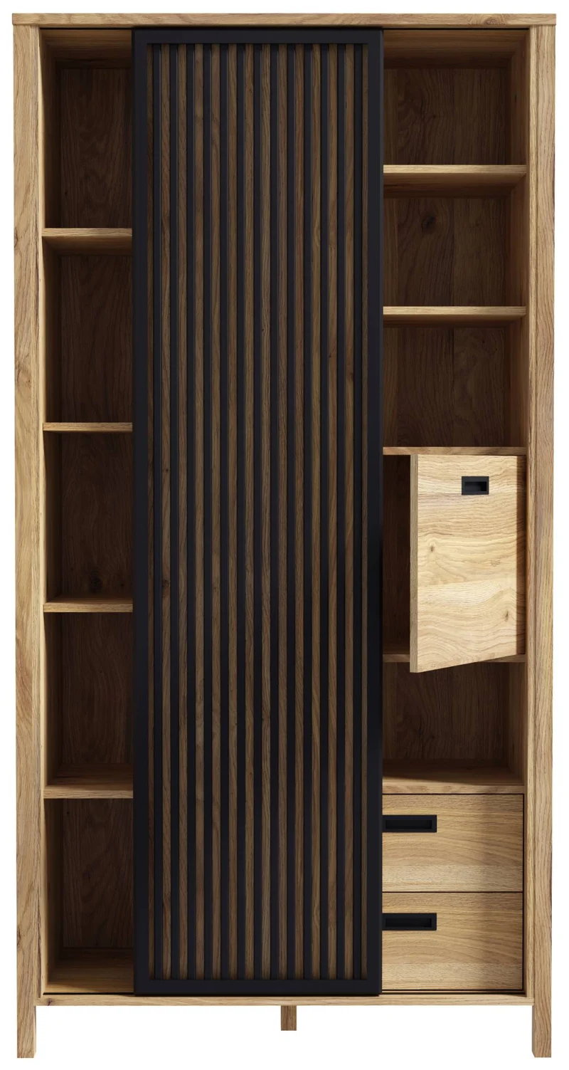 Regal Schrank JYTANA in Mauvella Eiche Optik / Schwarz von Forte