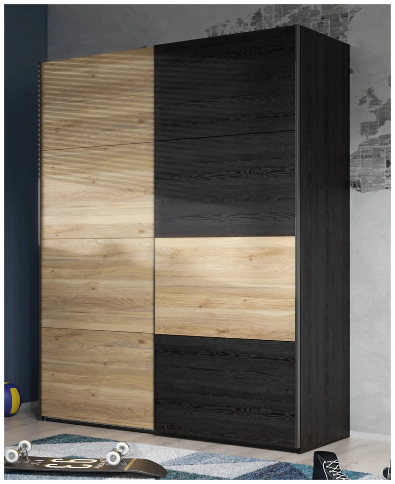 Schwebetürenschrank LYA Optik: Mauvella / Cabezone Eiche, von Forte