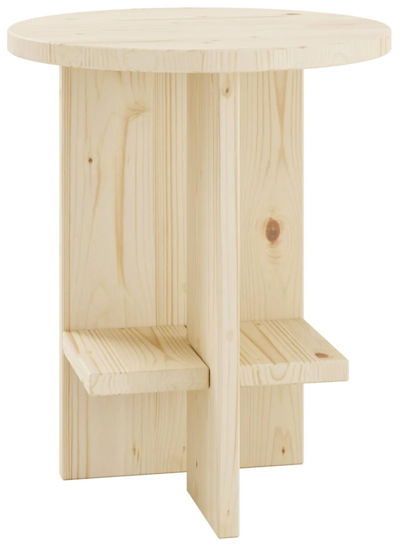 Hocker Beistelltisch RONDURE 45 Kiefer massiv Natur lackiert von Karup