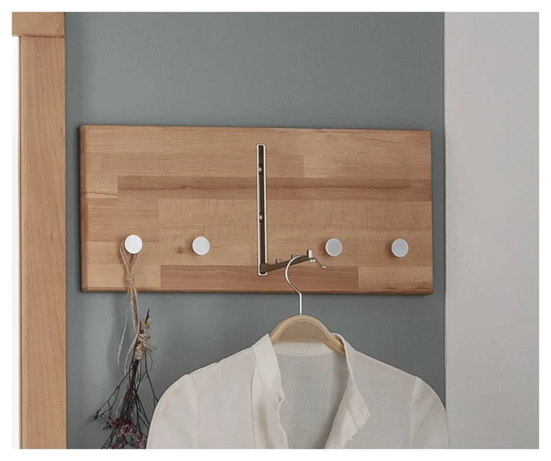 Wandgarderobe Hakenleiste KIRSA 50 cm Kernbuche massiv geölt