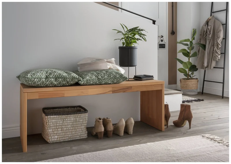 Garderobenbank Sitzbank KIRSA 120 cm Kernbuche massiv