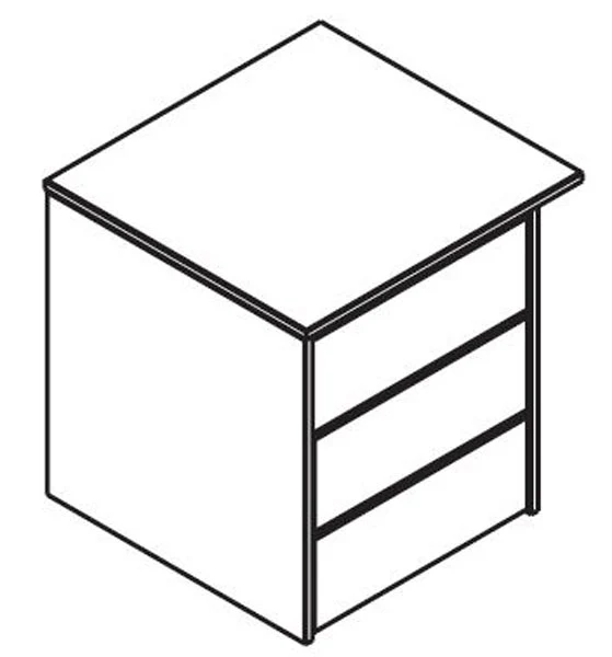 Schubladenblock passend zum Schrank AAGE für 1-trg. Element 50 cm