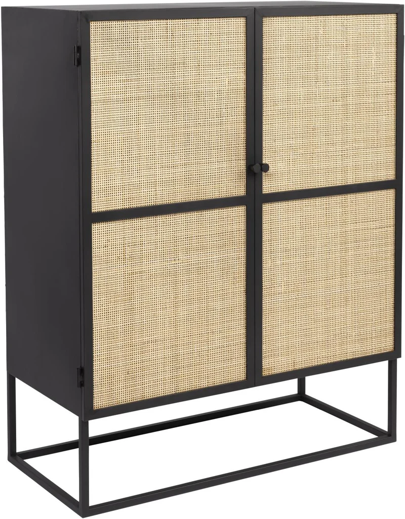 Kommode GUUJI LOW 2DO mit Rattantüren