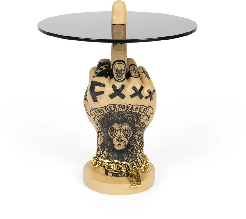 Beistelltisch Mittelfinger FOTHER MUCKER Löwe von BOLD Monkey