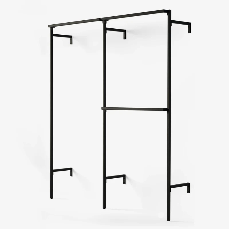 Frame Walk-In 2 Reihen Kleiderstangensystem - (1 Kleiderstange / 2 Kleiderstangen)