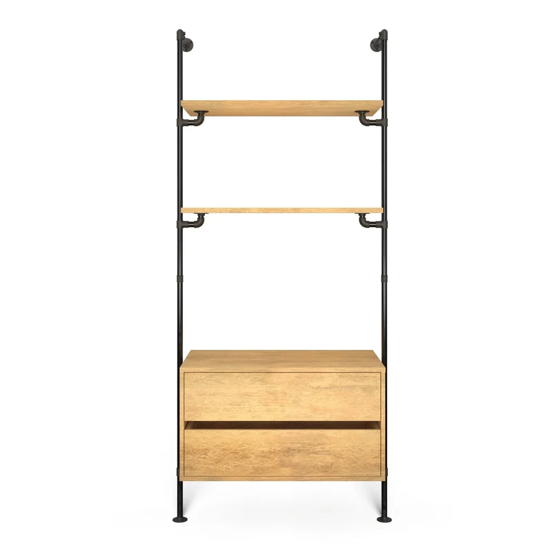 Original Walk-In 1 Reihe mit Kommode - (2 Regale + 1 Kommode)