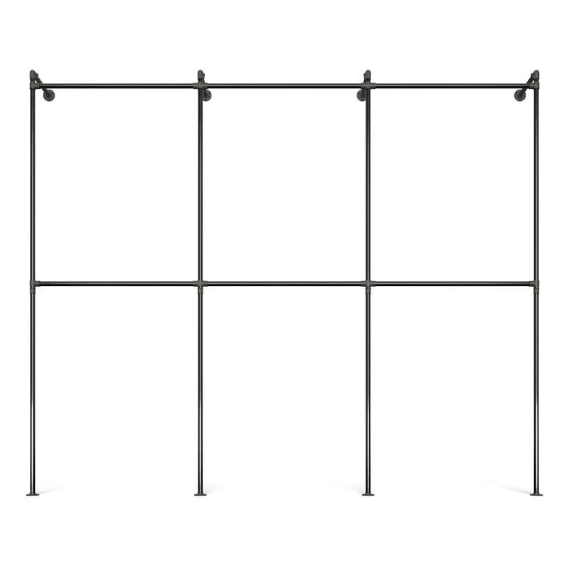 Original Walk-In 3 Reihen Kleiderstangensystem - (2 Stangen / 2 Stangen / 2 Stangen)