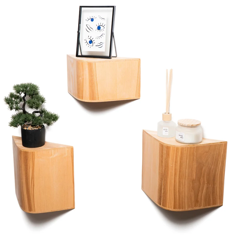 Wooden Floating Wall Shelf Set - Nordic Blocks