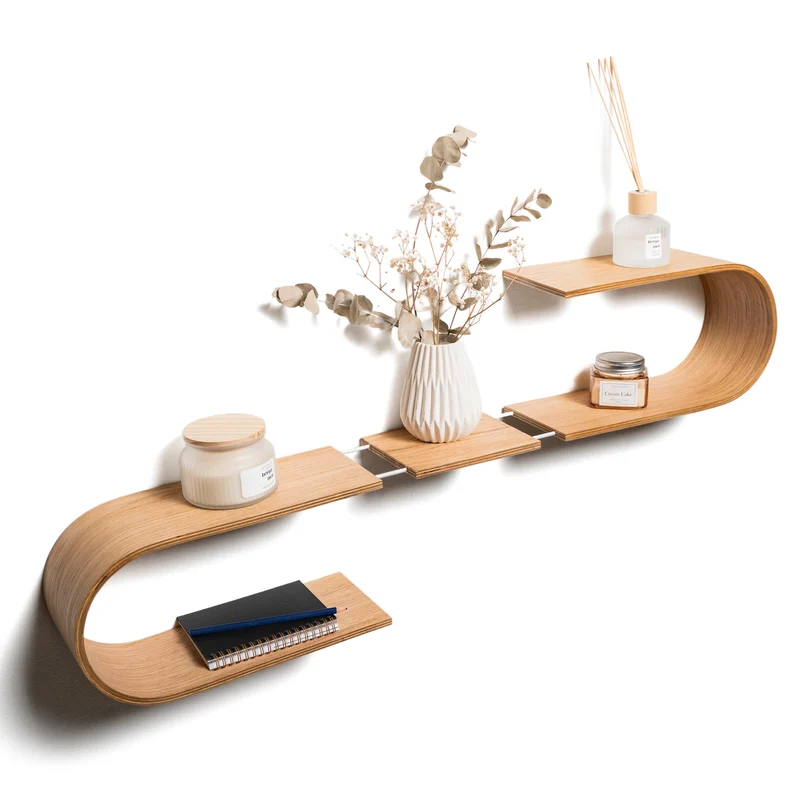 Floating Wall Shelf from Wood - Luno