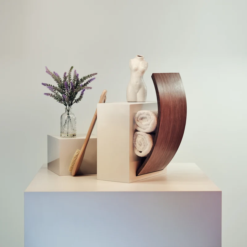 Wood Wall Towel Holder - Moon
