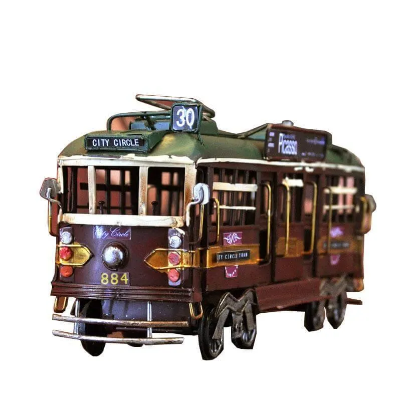 Creative Unique Handmade Vintage Iron Tram Decoration