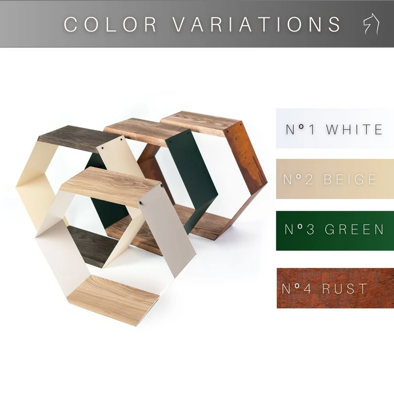 Floating wall shelf hexagon