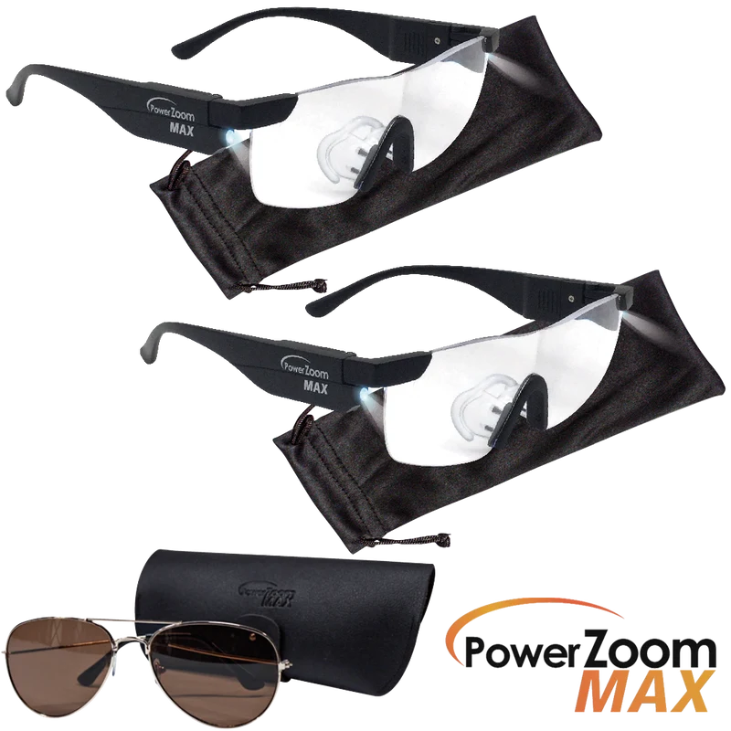 Vergrößerungsbrille Power Zoom Max (2 Brillen + 1 Sonnenbrille)