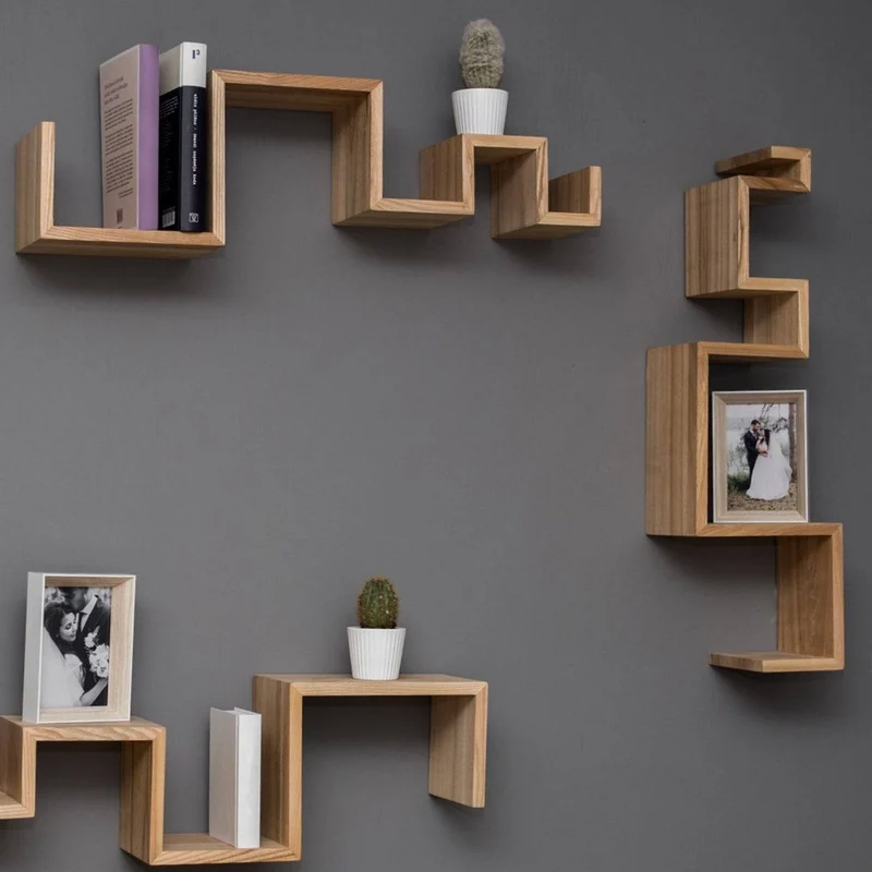 Floating Wall Shelf Geometric ( Set of 3)