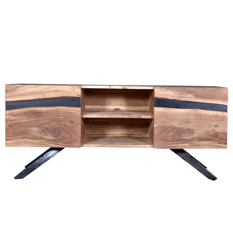 Handmade Mid-Century Wooden Tv Stand