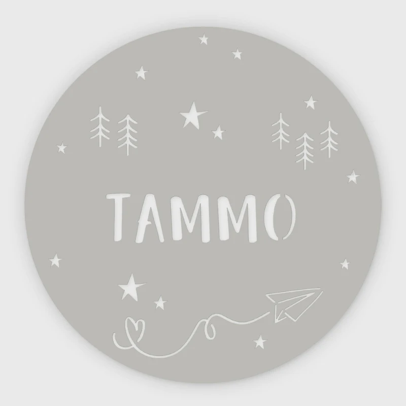 Namensschild für Kinderzimmer - Personalisiert - Adventure Serie - Sternenwald Motiv