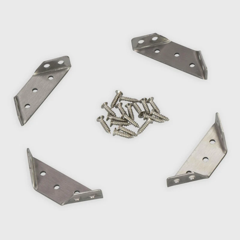 Eckwinkel - 4er-Set - Edelstahl - Silbern