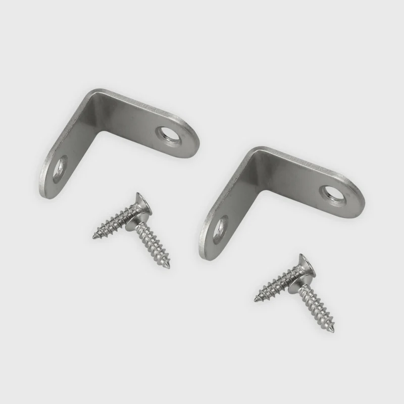 Winkelverbinder - 2er-Set - L-Form - Edelstahl - Silbern