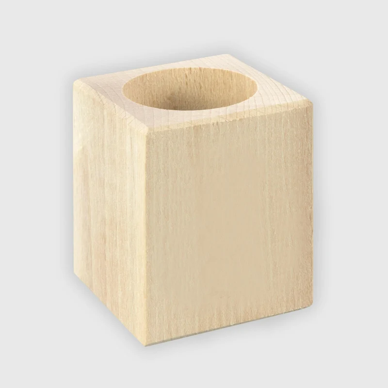 Teelichthalter als Geschenke-Idee | Teelicht aus Holz - Natur, ca. 6 x 6 x 7 cm | Geschenk für Freunde & Familie | Tolle Tischdekoration