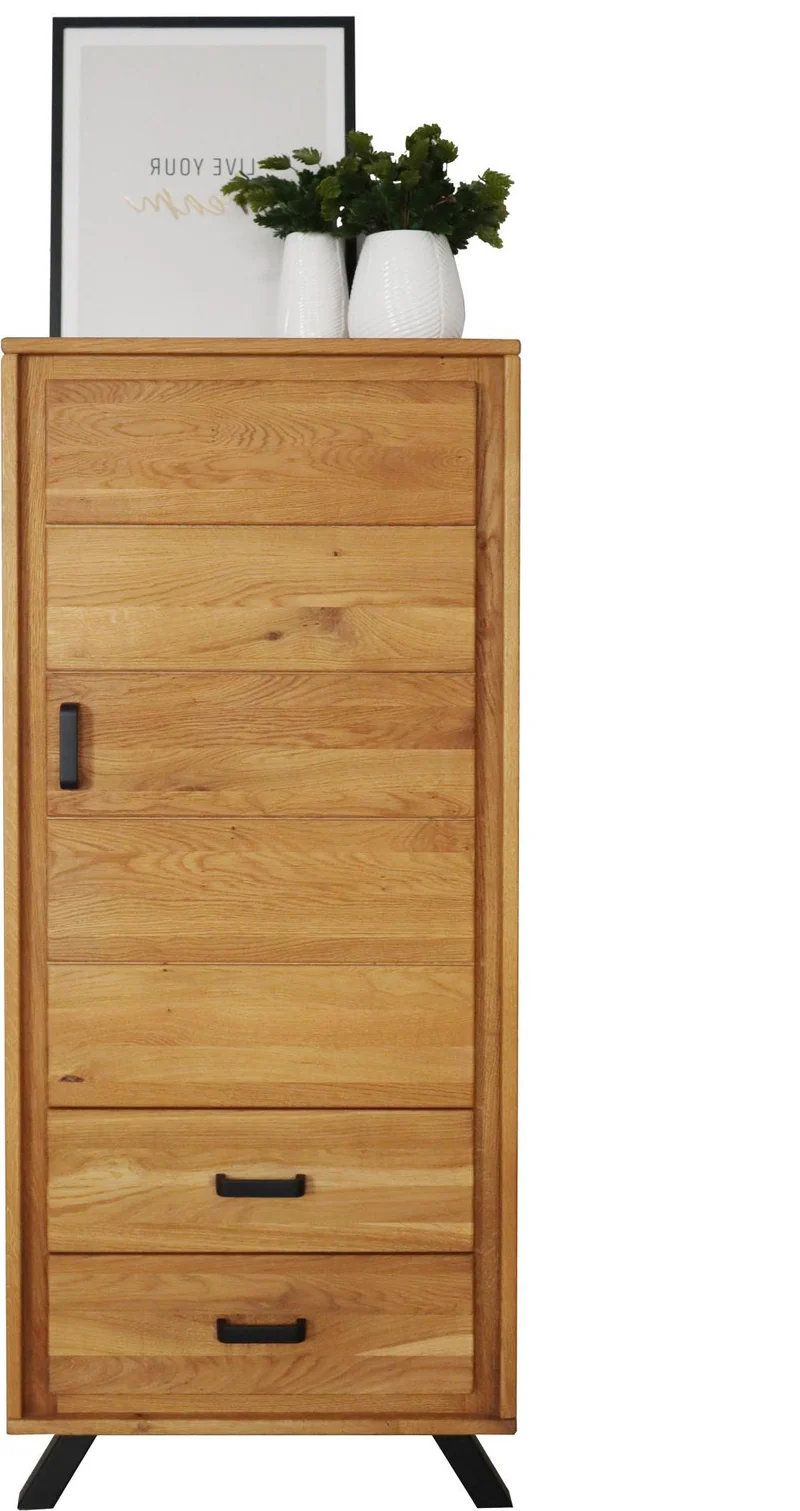 Schrank BERN 1-türig rechts - Wildeiche Massivholz geölt