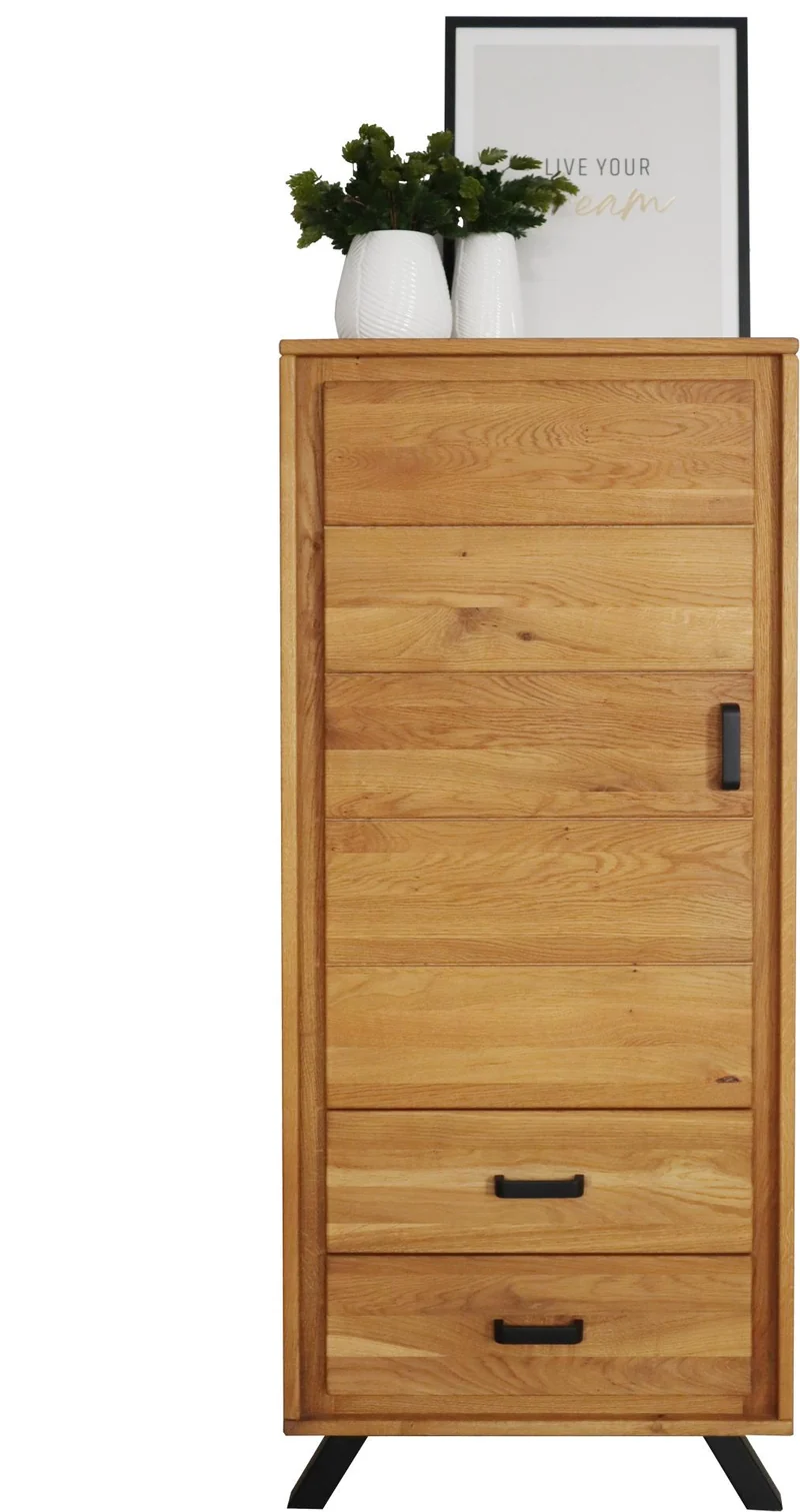 Schrank BERN 1-türig links - Wildeiche Massivholz geölt