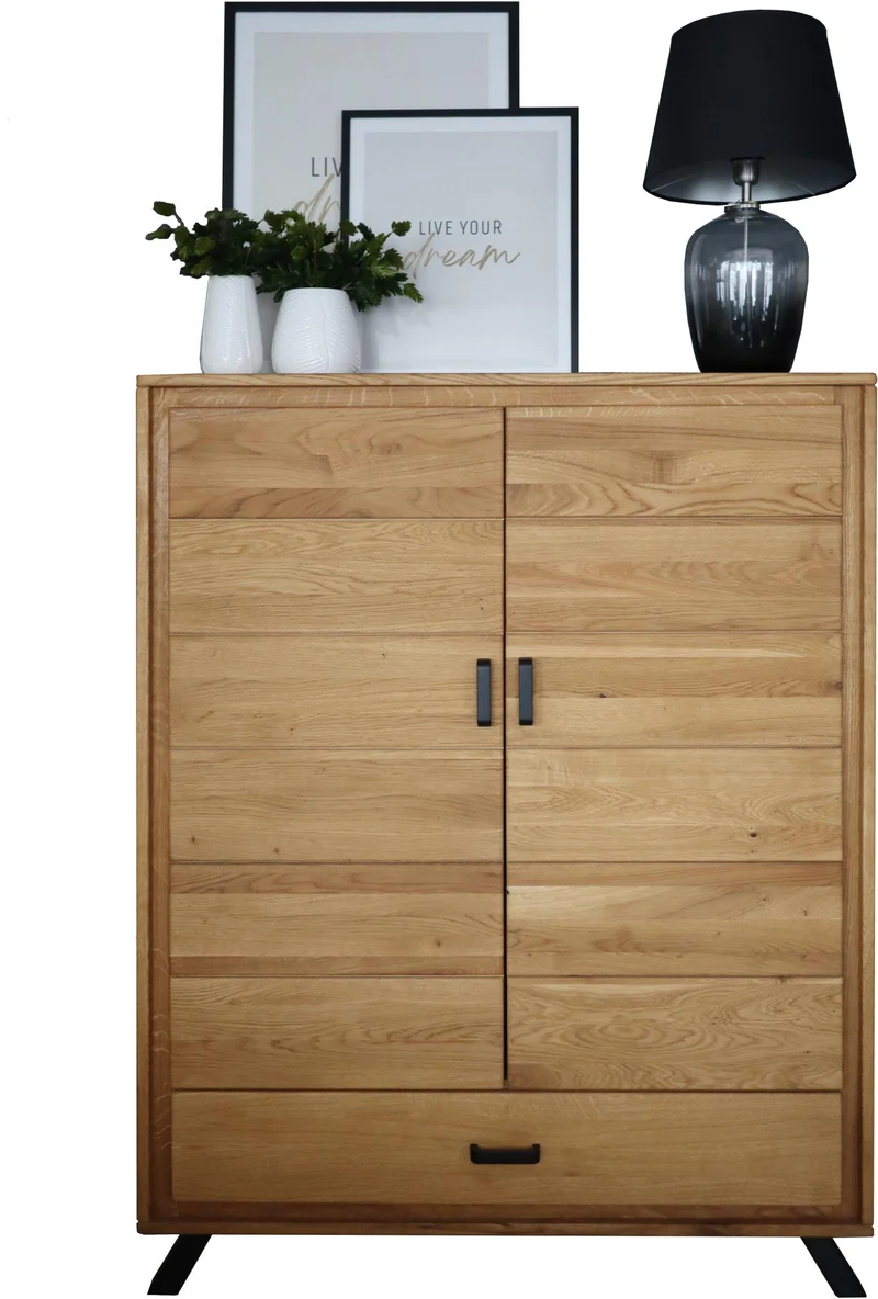 Highboard Vertiko BERN 2-türig Wildeiche Massivholz geölt