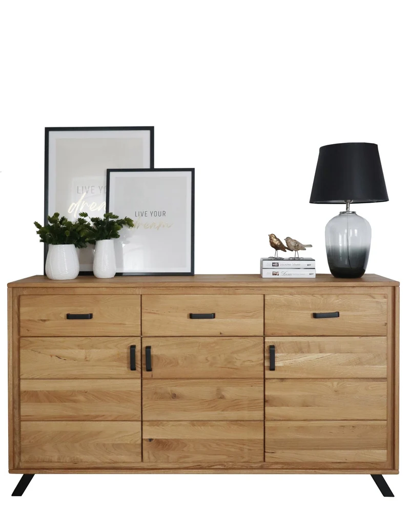 Sideboard Anrichte BERN 3-Türen und 3 Schubkästen Wildeiche geölt