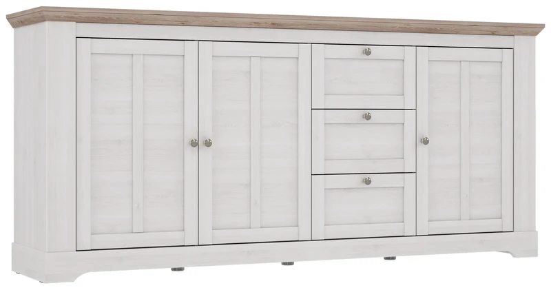 Sideboard ILOPPA 3 Türen 3 Schubladen Optik: Schneeeiche, von Forte